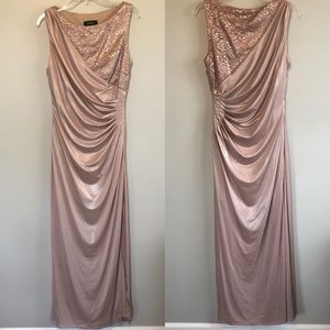 Dazzling Champagne Floor Length Gown